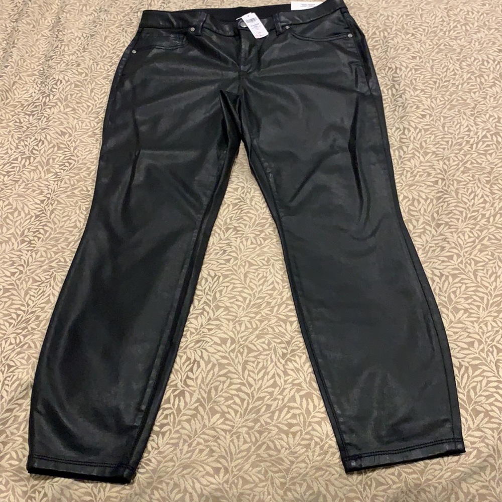 Soma NWT Slimming Coated 5 pocket Denim black